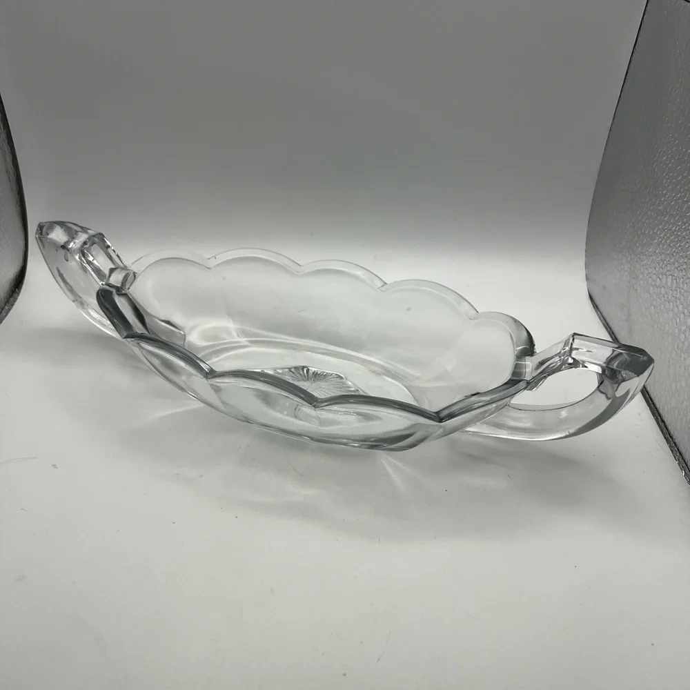 Elegant Clear double handled glass dish